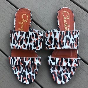 Charlotte Olympia animal print slides